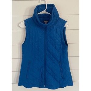 T by Tablots Women's Quilted Puffy‎ Full Zip Royal Blue Vest Size XS